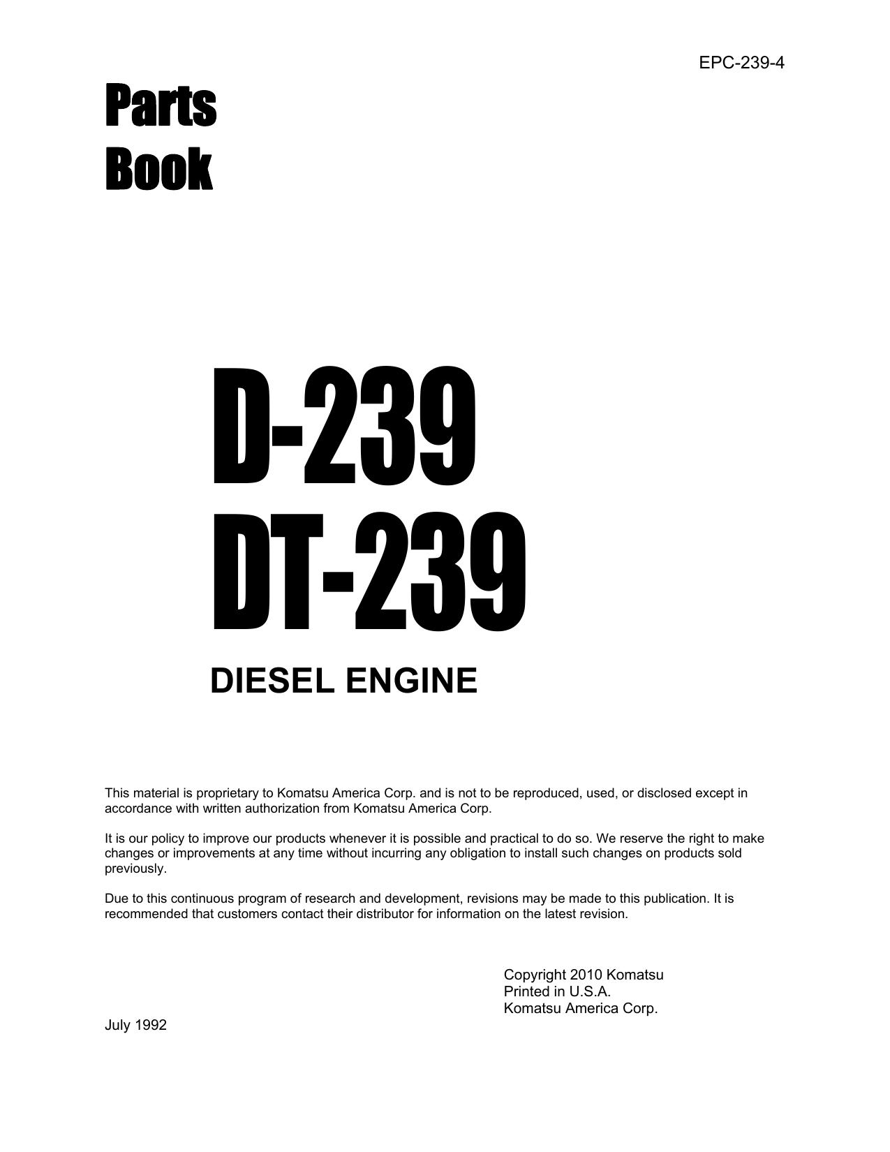 D239 PARTS MANUAL